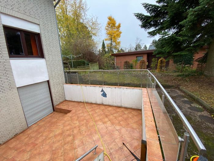 Terrasse nach der Hochdruckreinigung